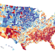 This map based on Facebook users’ data shows zip codes where users are more and less likely to have friendships with users outside their economic class.